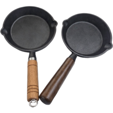 Cast Iron Fry Pan Wooden Handle 15cm image