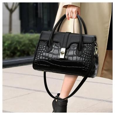 Casual Tote Luxury Leather Handbags Purse Women Bag Black image