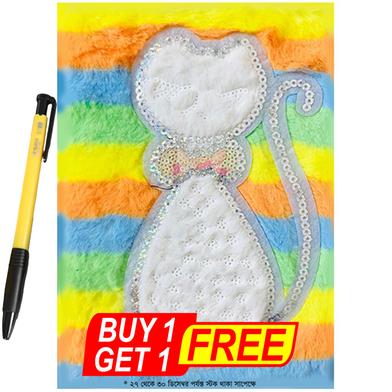 Cat Design Soft Notebook With Premium Cover (Free M and G Ball Pen) image