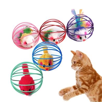 Cat Interactive Toy Small Bell Mouse Cage Cat Toy image
