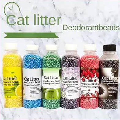 Cat Litter Box Deodorant - Beads and Crystals Control Extra Odor 250ml Bottle image