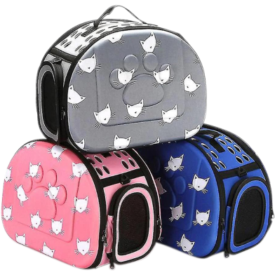 Cat Pattern Dog Carrier Bag Portable Cats Handbag Foldable Travel Bag Puppy Carrying Shoulder Pet Bags image