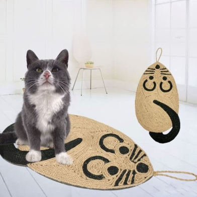 Cat Scratch Pad Hanging Rat Shaped Cat Scratcher Non-Slip Cat Scratching Mat image
