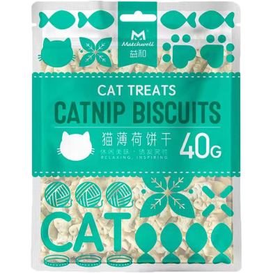 Cat Snacks Catnip Biscuits Molar and Discharge Hair Balls 40 gm image