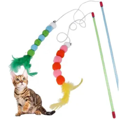 Cat Toy Interactive Toy Soft Feather And Bell Beading Cat Toy image