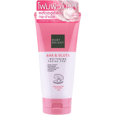 Baby Bright AHA and GLUTA Whitening Facial Foam - 120g image