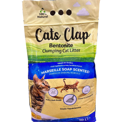 Cats Clap Bentonite Clamping Cat Litter Marseille Soap 10 Ltr image
