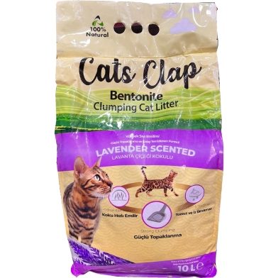 Cats Clap Bentonite Clamping Cat Litter Lavender 10 Ltr image
