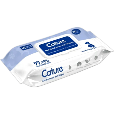 Cature Antibacterial Pet Wipes 80pcs (Cats and Dogs) image