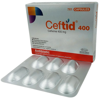 Ceftid 400 mg Capsule 7's Strip image