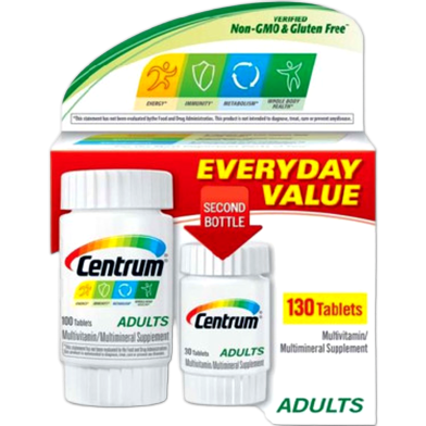 Centrum Adult Multivitamin Multimineral With Zinc and Vitamins 130 Tablets image