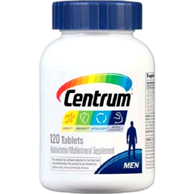Centrum Men Multivitamin/Multimineral Supplement with Vitamin D3, B Vitamins and Antioxidants 120 Tablets image