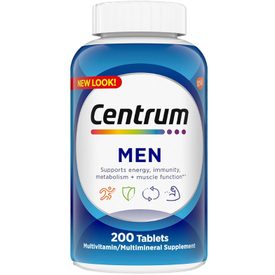 Centrum Multivitamin for Men, Multivitamin, Multimineral Supplement with Vitamin D3, B Vitamins and Antioxidants – 200 Count image