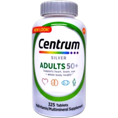 Centrum Silver Multivitamin for Adults 50 Supplement with Vitamin D3, B Vitamins, Calcium and Antioxidants 325 Tablets image