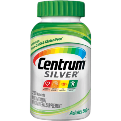 Centrum Silver Multivitamin for Adults 50 Multivitamin/Multimineral Supplement with Vitamin D3, B Vitamins, Calcium and Antioxidants 220 Tablets image