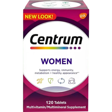 Centrum Women MultivitaminMultimineral Supplement Vitamin D3 120 Tablets image