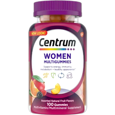 Centrum Women’s Multivitamin Supplement Gummies, Assorted Fruit 100 gummies image