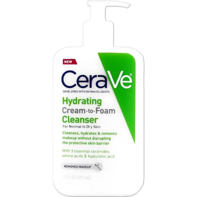 Cerave Hydrating Cream To Foam Cleanser For Normal To Dry Skin 473ml image