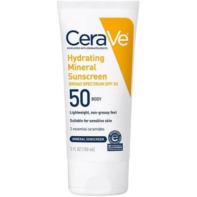Cerave Hydrating Mineral Sunscreen SPF 50 Body Lotion 150ml image