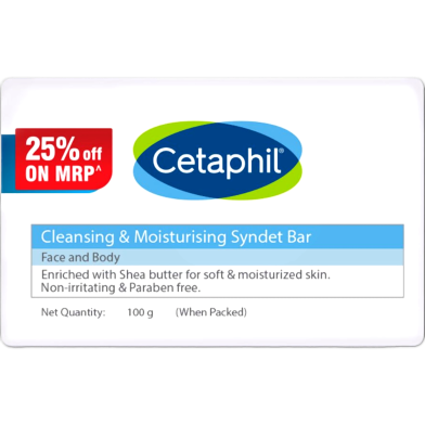 Cetaphil Cleansing And Moisturizing Syndet Bar Face And Body 100gm image