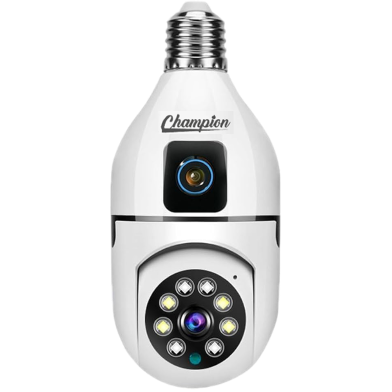 Champion 4Mp Dual Lens Bulb Holder Camera V380 Pro Apps 1080p full Hd Resulation CCTV Camera image
