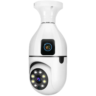 Champion Dual Lens Bulb Holder Camera V380 Pro Apps 1080p full Hd Resulation CCTV Camera image