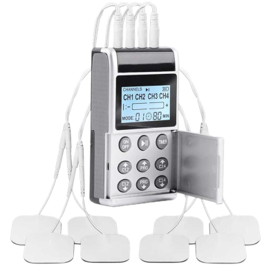 Channel PMS Eletric Professional Muscle Stimulation Physiotherapy Tens Electrodes Machines Body Massager Pads 15 Modes 4 Output image