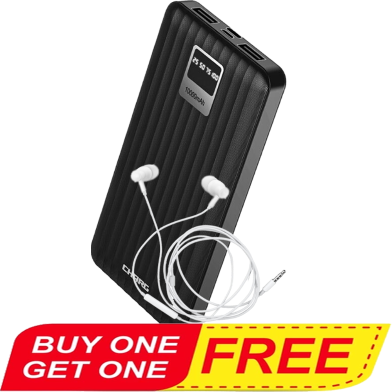 Charg CP 03 10000 Mah 10W Power Bank (Buy 1 Get 1 CHARG DM-E63 3.5MM In-Ear White Wired Earphone FREE) image