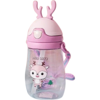 Children'S Cartoon Straw With Handheld Teapot For Elementary School Students Water Absorbent Fall Protection 450ml Number Plastic Kids Water Bottle / Mom Pot -1pcs image