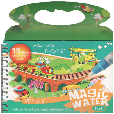 Children's Cartoon Water Magic Painting Book with Marker Different Theme Magic Book image