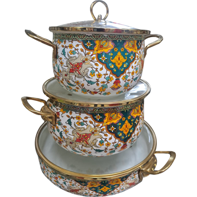 Chinese Style Soup Pot Enamel Pot Set 3 Pcs image