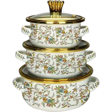 Chinese Style Soup Pot Enamel Pot Set 3 Pcs image