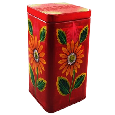 Chintar Khorak Tinbox Red Colour (Sun Flower Printed) image