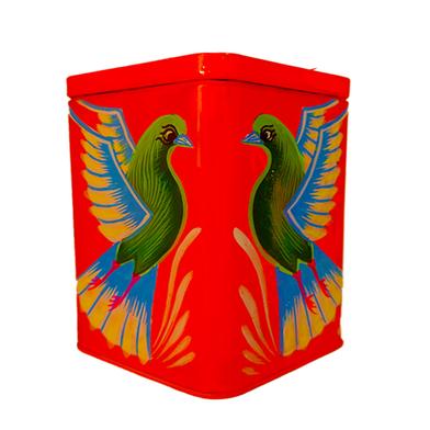Chintar Khorak Tinbox Red - Green Mixed Colour ( Bird Printed ) image