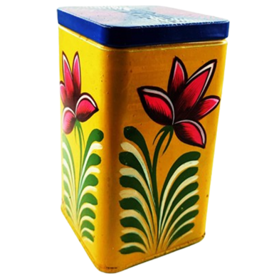 Chintar Khorak Tinbox Yellow - Blue MIxed Colour ( Flower Printed) image