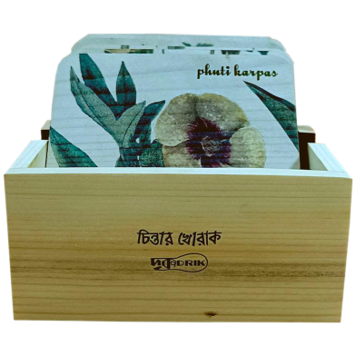 Chintar khorak Coaster Set With Holder-6 Pcs image