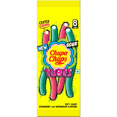 Chupa Chups Long Tubes Strawberry Flavour Soft Candy Strawberry Watermelon-80g image