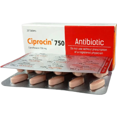 Ciprocin 750 mg Tablet 10's Strip image