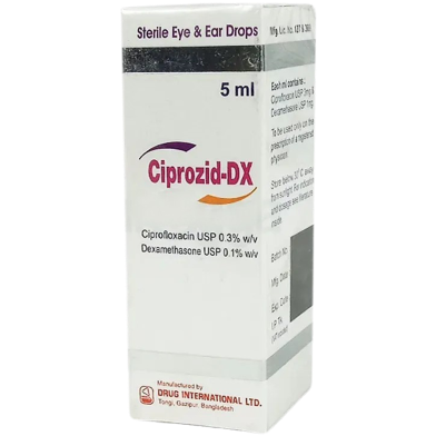 Ciprozid-Dx Zero Point Three Percent, Zero Point One Percent Eye Ear Drop Five ml Drop image