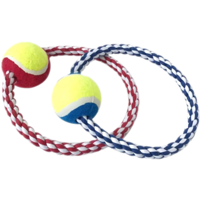 Circle Cotton Rope with Ball Dog Chew Toy (Any Color) 1 Pcs image