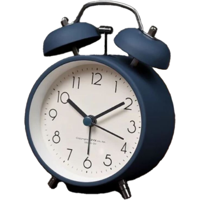Classic Matte Navy Blue Twin Bell Alarm Clock image