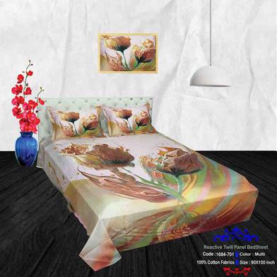 Classical Hometex Reactive Twill Panel Double Bed Sheet image