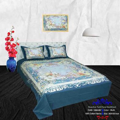 Classical Hometex Reactive Twill Panel Double Bed Sheet image