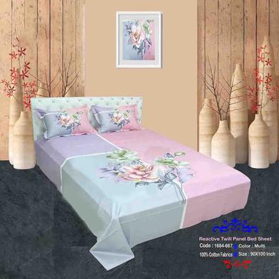 Classical Hometex Reactive Twill Panel Double Bed Sheet image