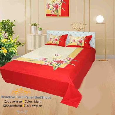 Classical Hometex Reactive Twill Panel Double Bed Sheet image