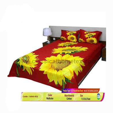 Classical Hometex Reactive Twill Panel Double Bed Sheet image