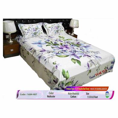 Classical Hometex Reactive Twill Panel Double Bed Sheet image