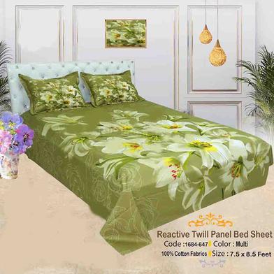 Classical Hometex Reactive Twill Panel Double Bed Sheet image