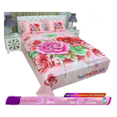 Classical Hometex Reactive Twill Panel Double Bed Sheet image