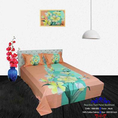 Classical Hometex Reactive Twill Panel Double Bed Sheet image